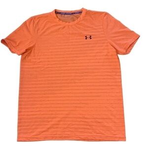 Under Armour Orange Black Short‎ Sleeve Crew Neck Activewear Shirt Size L